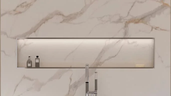 Detalhe de acabamento em mármore